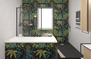 cuarto de baño estilo selva