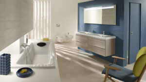 mueble de baño color azul